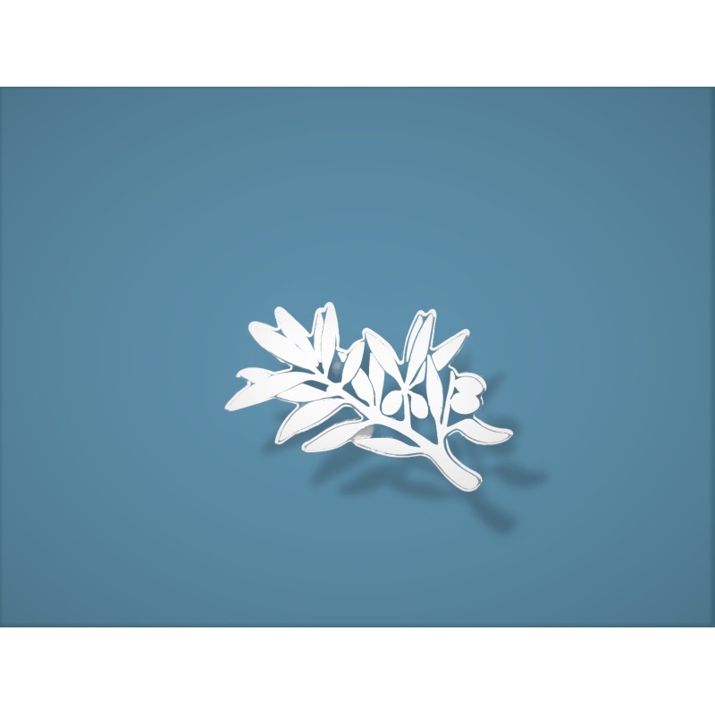 Épinglette rameau blanche