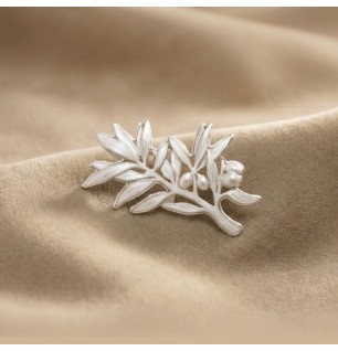 Épinglette rameau blanche