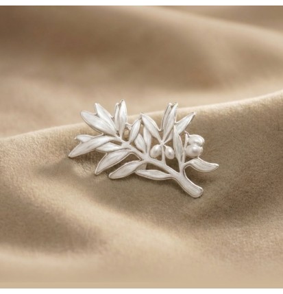 Épinglette rameau blanche
