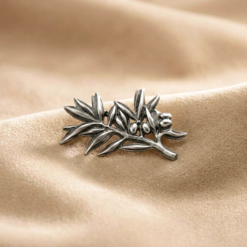 Épinglette rameau argent