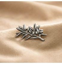 Épinglette rameau argent