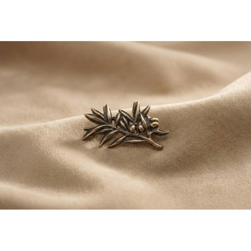 Épinglette rameau bronze