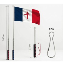 Mât de drapeau télescopique 2m