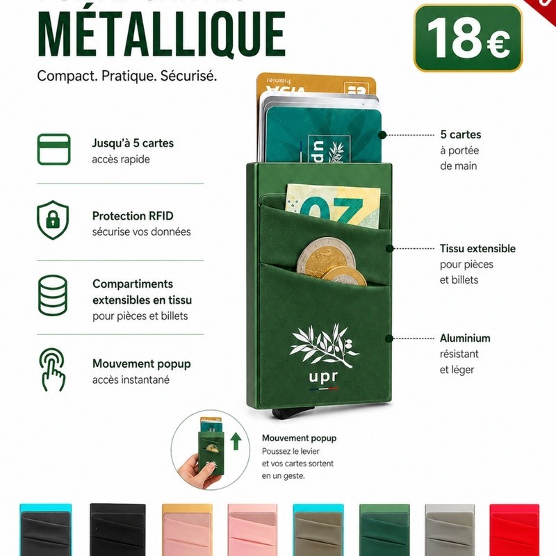 Porte-cartes métallique