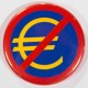 Badge euro barré 38mm